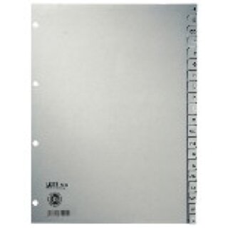 Register Leitz 4300, A-Z, A4, aus Papier, 20 Blatt, grau