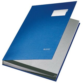 Unterschriftsmappe Leitz 5700, 20 Fcher, PP-kaschierter Einband, blau