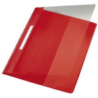 Schnellhefter Leitz Exquisit 4194, A4 berbreite, aus PVC-Folie, rot