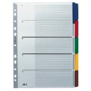 Register Leitz 4320, blanko, A4, aus Karton, 5 Blatt, weiß