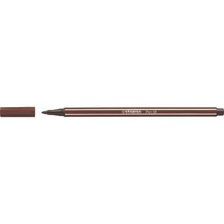STABILO Faserschreiber Pen 68/45, Einweg, mit Kappe, M / 1 mm, braun