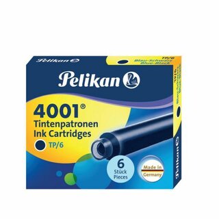 Tintenpatronen Pelikan 4001 301184, Standardpatronen, blau-schwarz, 6 Stck