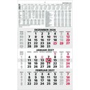 Zettler 3-Monatskalender 956, 30 x 49cm, schwarz/rot, 2027