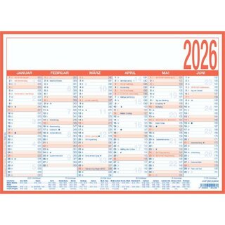 ZETTLER Tafelkalender 908-1315, 6M/1S, Karton, A4 quer,...