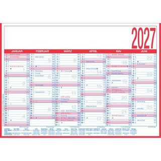 ZETTLER Tafelkalender 908-1315, 6M/1S, Karton, A4 quer,...