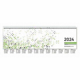 Zettler Tischquerkalender 137, 1W/2S, 36 x 10,5cm, gr�n, 2027