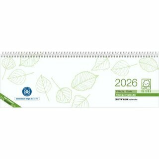 Zettler Tischquerkalender 146, 1W/1S, 30 x 10cm, grün,...