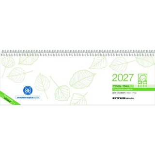 Zettler Tischquerkalender 146, 1W/1S, 30 x 10cm, gr�n, UWS, 2027