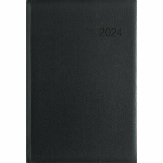 Zettler Buchkalender 766 Wochenbuch, 1W/2S, Hardcover, A5, schwarz, 2027