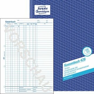 Kassenbuch Avery Zweckform 426, nach Steuerschiene 300, A4, wei, 100 Blatt