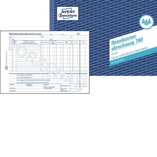 Reisekostenabrechnung Avery Zweckform 740, wchentlich, A5, wei, 50 Blatt