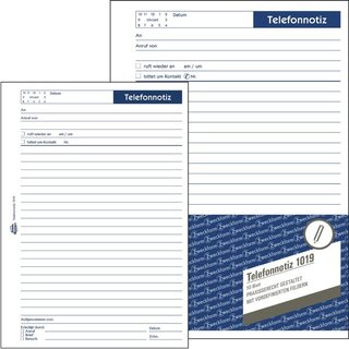 Telefonnotiz Avery Zweckform 1019, Abreiblock, vorgelocht, A5, wei, 50 Blatt