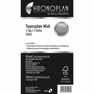 Chronoplan Jahresplaner 50246 Midi, 1T/1S, A5, Jahresset, 2026
