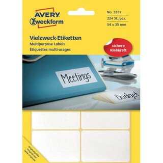 Universal-Etiketten Avery Zweckform 3337, 54 x 35mm (LxB), wei, 28Bl/224 Stck