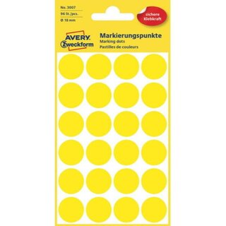 Markierungspunkte Avery Zweckform 3007, D 18mm, gelb, 4...