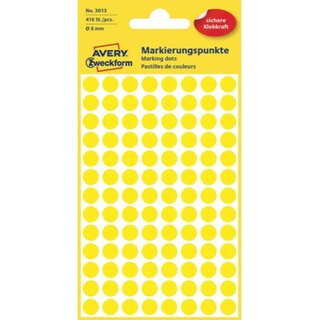 Markierungspunkte Avery Zweckform 3013, D 8mm, gelb, 4...