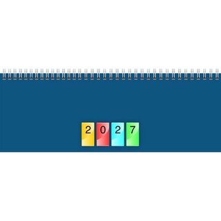 Brunnen Tischquerkalender 1077240996 DATAline, 1W/2S, 29,7 x 10,5cm, blau, 2027