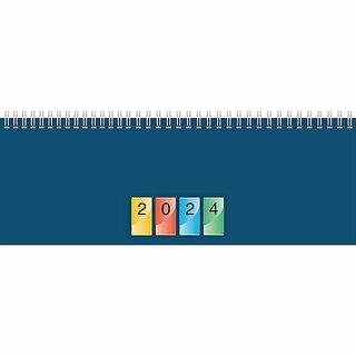 Brunnen Tischquerkalender 1077240996 DATAline, 1W/2S, 29,7 x 10,5cm, blau, 2027