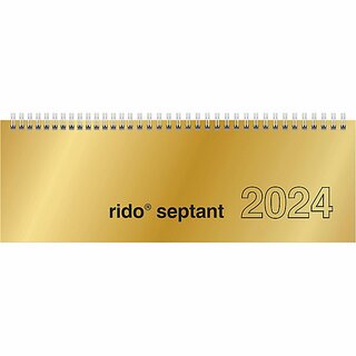 Rido-Ide Tischquerkalender 7036121916 Septant, 1W/2S, 30,5 x 10,5cm, gold, 2026