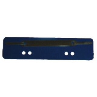 Heftstreifen, kurz, PP, Metalldeckleiste, blau, 25 Stück