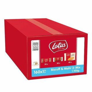 Gebckmix Lotus Biscoff 71725, 3er Mix, einzeln verpackt, 160 Stck