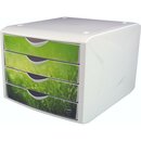 Schubladenbox Helit H6129650, 4 Schubladen, spring grn