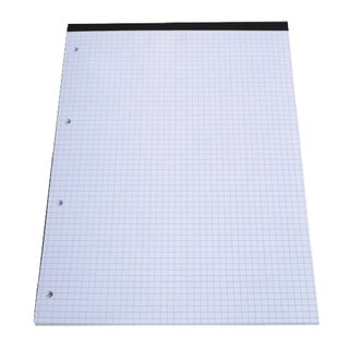 Notizblock A4, kariert, holzfrei, ohne Deckblatt, 4fach...