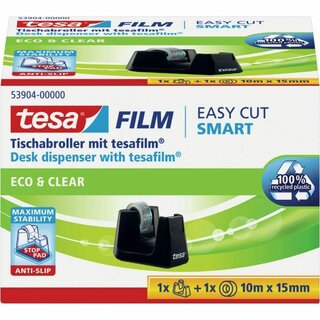 Tischabroller Tesa 53904, Easy Cut, 1 Rolle, schwarz