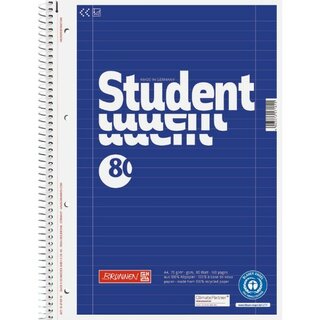 Collegeblock Brunnen 6783101, A4, liniert, 70g, 4fach gelocht, 80 Blatt