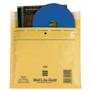 Luftpolstertaschen Mail Lite CD-ROM Innenmae: 160x180mm goldgelb 5St