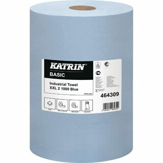 Wischtuch Katrin 464309 Handtuchrolle XXL2, 2-lagig, 360m, blau, 2 Stck