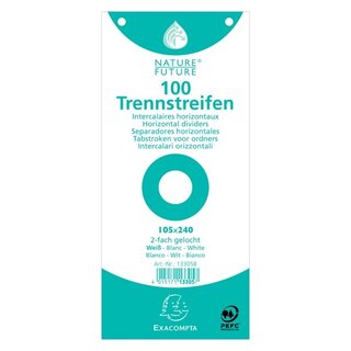 Trennstreifen 24 x 10,5cm (B x L), weiß, 100 Stück
