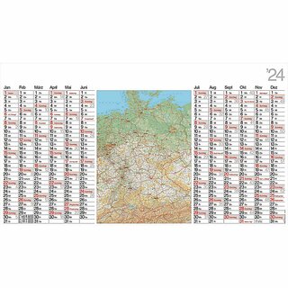 B�hner Plakatkalender ATLANT LK12, 12 M/1S, 139 x 79 cm, Deutschlandkarte, 2027