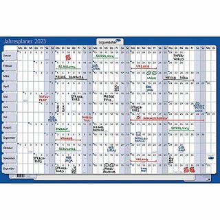 Legamaster Jahresplaner 7-420121-26, 60 x 90cm,  400g, laminiert, abwischbar, 2026