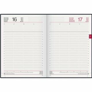 Rido-Ide Buchkalender 7027513906 Conform, 1T/1S, 21 x 29,7cm, A4, schwarz, 2027