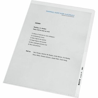 Sichthüllen Leitz 4001, A4, recycelt, PP, Stärke: 0,14mm,...