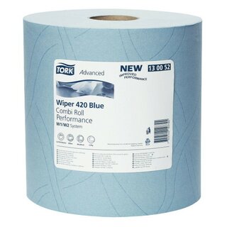 Papierputztcher Tork 130052 Advanced, 2-lagig, Lnge: 255m, blau, 2 Rollen