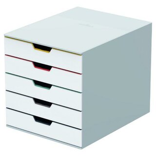 Durable Schubladenbox 762527 Varicolor, 5 Schubladen, A4,...