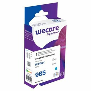 Tintenpatrone wecare komp. mit brother LC985C, Inhalt: 9 ml, cyan