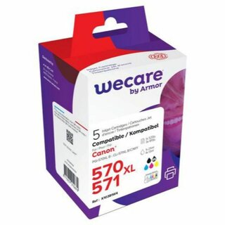 Tintenpatrone wecare  komp. mit Canon PGI570/CLI571, 25ml, swz + 4 Farben