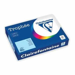 Kopierpapier Clairefontaine Trophee CLF1798C, A4, 80g/qm, eisblau, 500 Stck