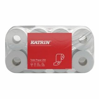 Toilettenpapier Katrin 11841 Toilet 250 ECO, 3lagig, 250 Blatt, wei, 8 Rollen