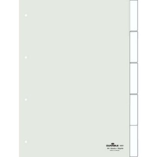 Durable Register PP Fenstertab blanko transp. A4 5-tlg volle H.