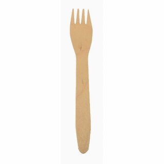 Einweg-Gabel Duni 18199, 165mm, aus Holz, 100 Stück