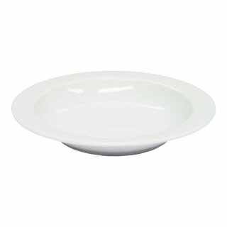 Teller aus Porzellan, stapelbar, tief, 21,5cm, weiß, 6 Stück