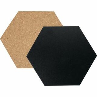 Kreide- und Korktafel FB-CB-HEX, Hexagon, Mae: 20 x 23cm, 7 Stck