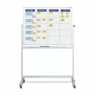 Weiwandtafel Magnetoplan 1240499 Scrumboard Mobil, Mae: 90 x 120cm, wei