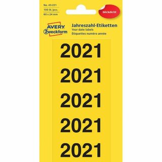 Inhaltsschilder Avery Zweckform 43-221, 2021 60 x 26mm...