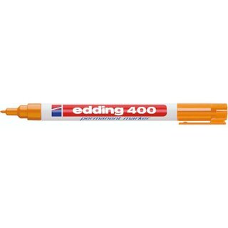 edding Permanentmarker 400 4-400006, Rundspitze, 1 mm, orange