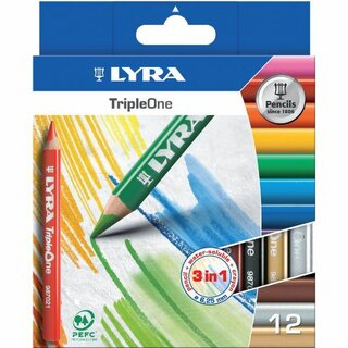 Farbstift Lyra L3641121, Triple One, sortiert, 12 Stück